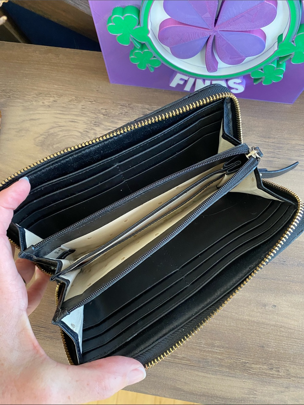 kate spade Black Quilted Leather Zip-Around Wallet - Picture 4 of 6